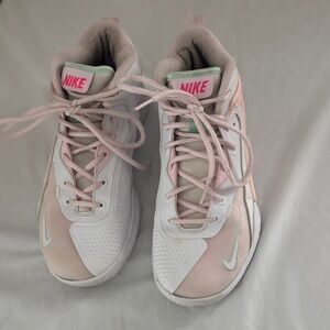 Nike hyper set Women's White and Light Pink Sneakers (great volleyball shoes)